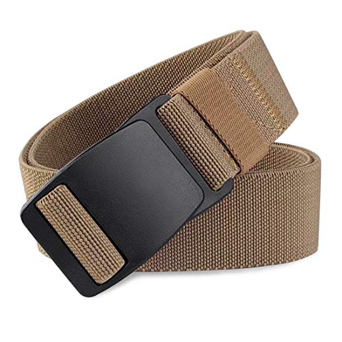Image of WYuZe Men's Military Tactical Web Belt, Casual Nylon Webbing with No Metal Buckle
