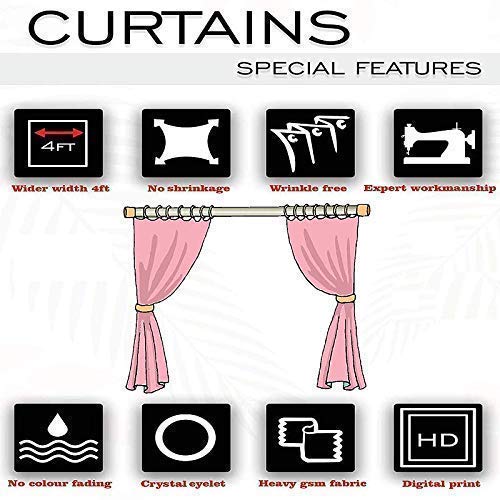 Image of Happy Home Furnishing and Decor Polyester Blend Solid Eyelet Window Curtains, Window - 9 Feet, Purple, Pack of 2 (9 Feet, Maroon)