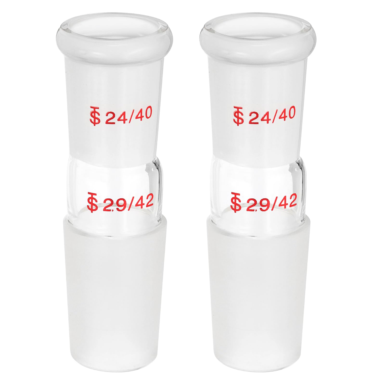 PATIKIL Adaptateur De Réduction En Verre Borosilicate, 2 Pcs De 24/40 Externe À 29/42 Interne Adaptateur De Joint Pour Équipement De Laboratoire, Style 14