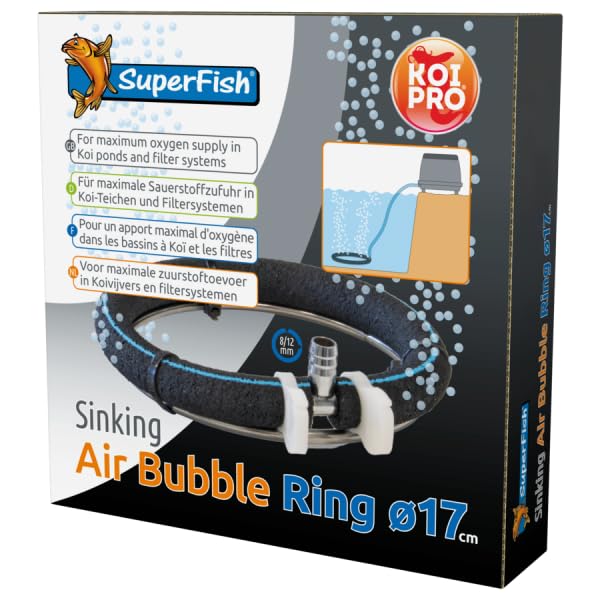 Superfish Sinking Air Bubble Ring 17cm – Stainless Steel Pond & Aquarium Air Stone Ring for Koi Ponds, Tanks & Filtration Systems – Efficient Oxygen Aeration Diffuser