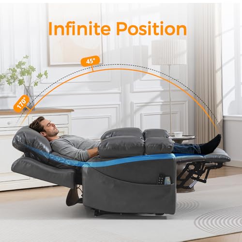 Image of FUNECORP Power Lift Recliner Chair Triple Motor with Vibration Massage | with Vibration Massage and Lumbar Heating, Adjustable Headrest for Elderly People, Faux Leather