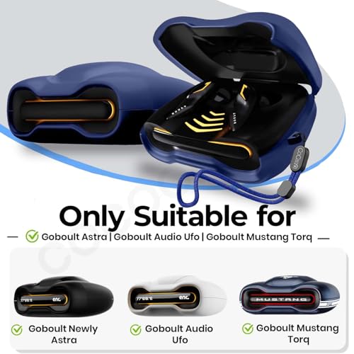 Image of Soft Silicone Case Cover Compatible for GoBoult Audio UFO | GoBoult Astra | GoBoult Mustang Torq (Blue,Lanyard)