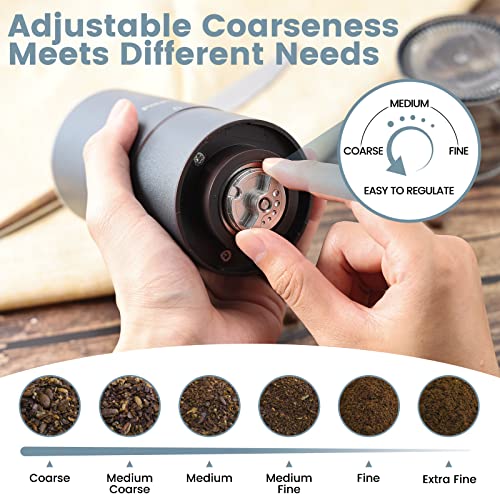 Pourcare Portable Electric Burr Coffee Grinder, 4 Cups Small Automatic Conical Burr Grinder Coffee Bean Grinder With Multi Grind Setting Rechargeable For Espresso Drip Pour Over French Press (Brown) #TOP3