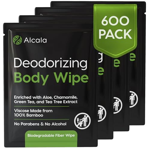Image of Alcala Deodorizing Body Wipes Individual Shower Wipes - (600 Pack)