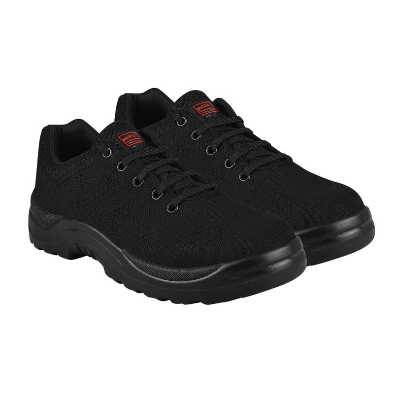 Unistar Lightweight Black Safety Shoes with PVC Double Density Sole for Men. (B0C7R9NQG1) Amazon Price History, Amazon Price Tracker
