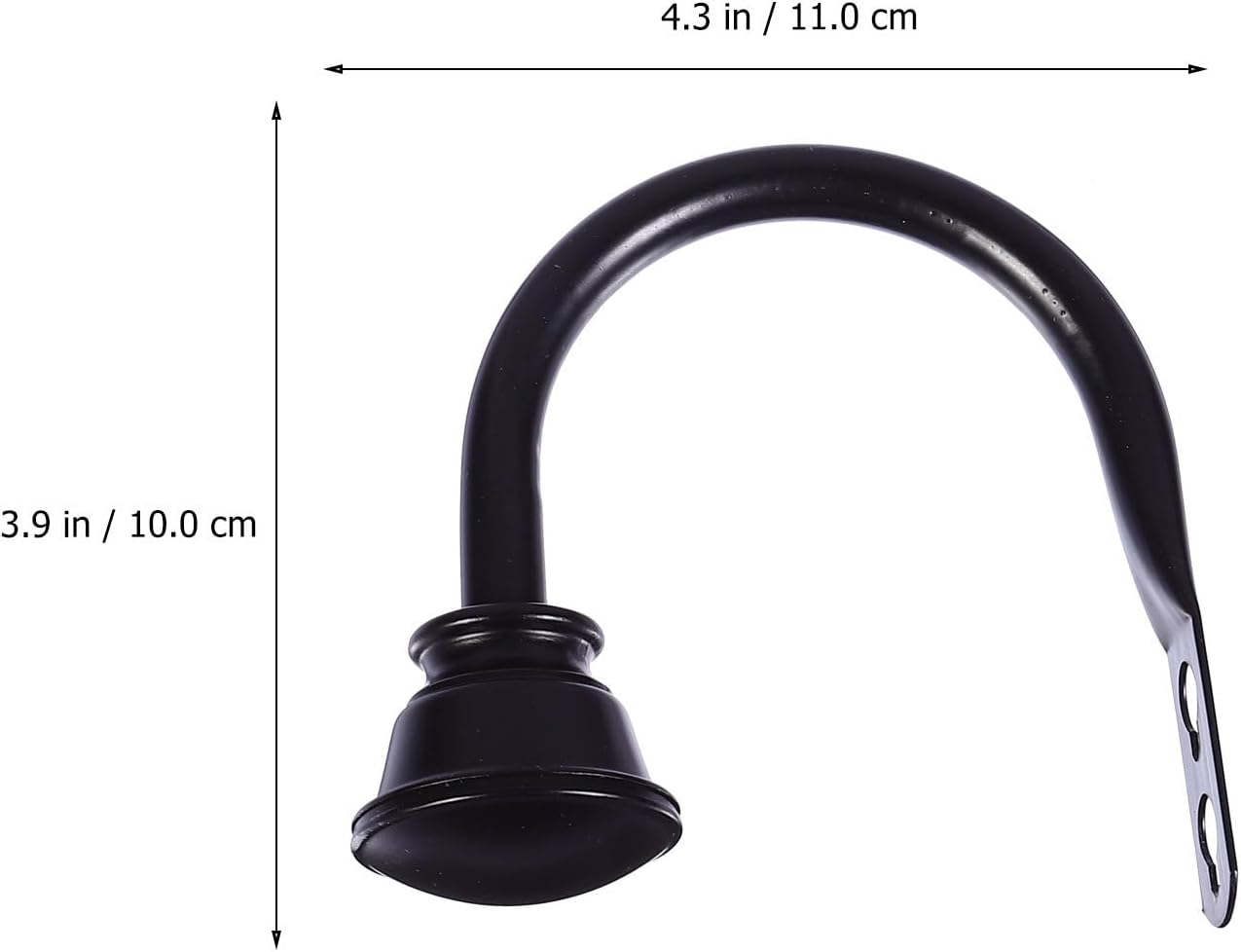 ORFOFE Curtain Holdbacks U-Shape Curtain Hooks 11mm Iron Black Tiebacks for Window Treatment and Home Decor