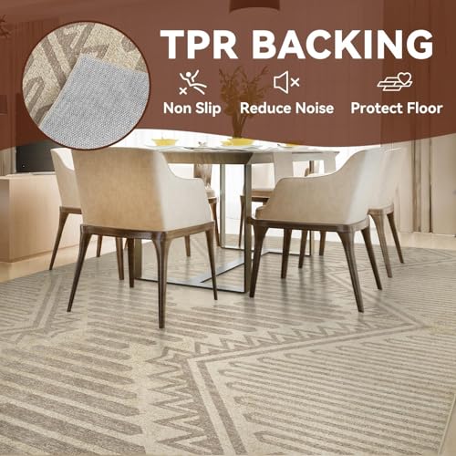 Tapete Boho Beige 5x7 para Sala y Dormitorio miniatura 5