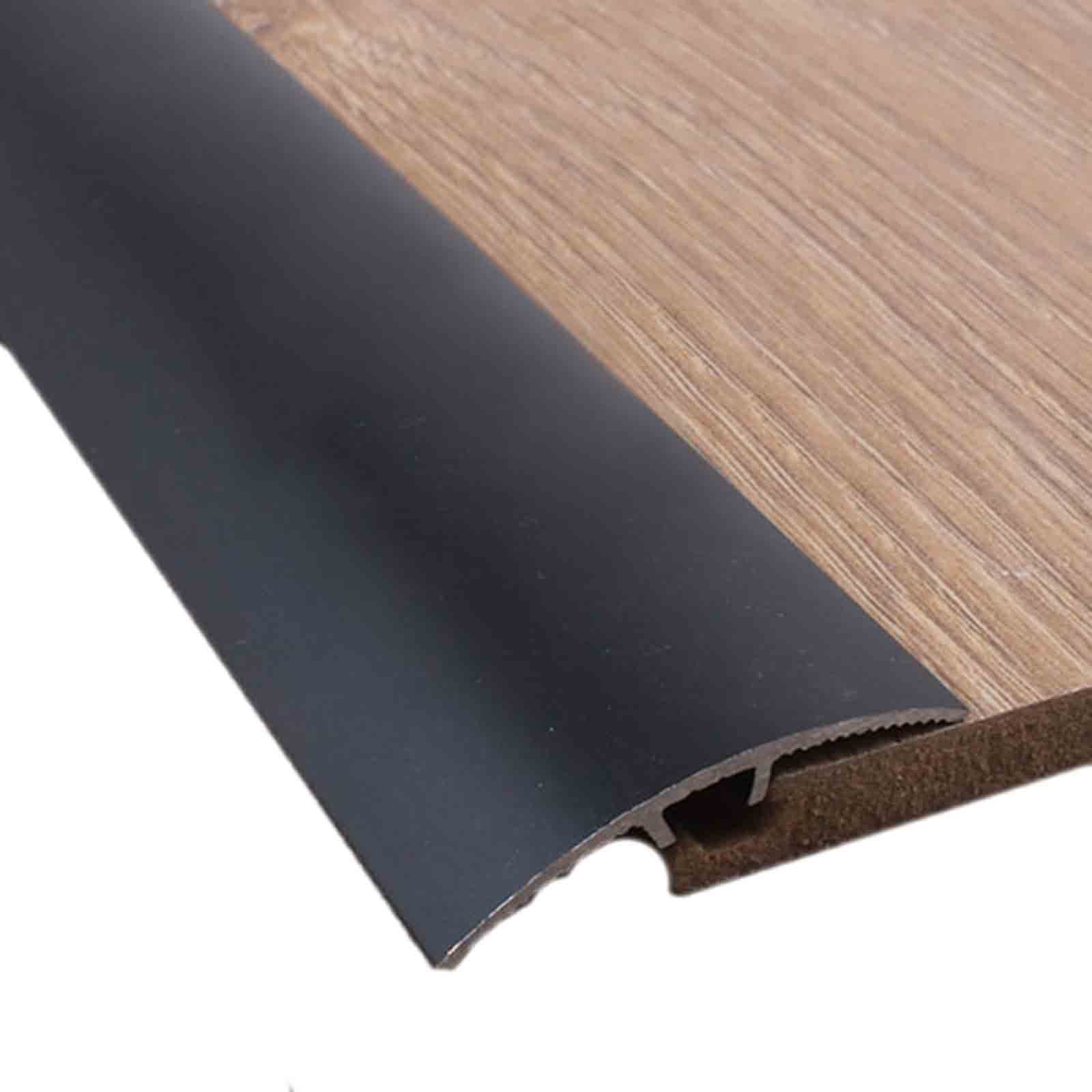Remys Black Front Door Sill Ramp Reducer,Aluminum Carpet Lining Transition Strip,0-3Cm Height Flat Tile/Wood Divider Strip(,105Cm/41.3In)