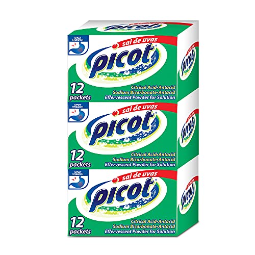 Sal de Uvas Picot Effervescentl Powder Solution Antacid 3-Pack of 12 Antacid Packets 3 Boxes