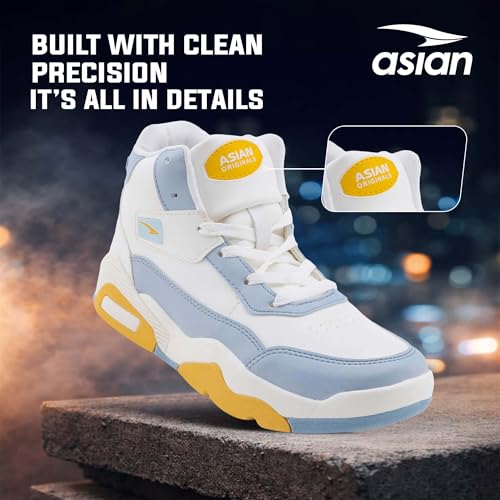 Image of ASIAN Basket-14 Men's Sporty Mid-Top Sneakers with Memory Foam Cushioning | Durable Grip Sole and Athletic Design for Basketball and Casual Wear
