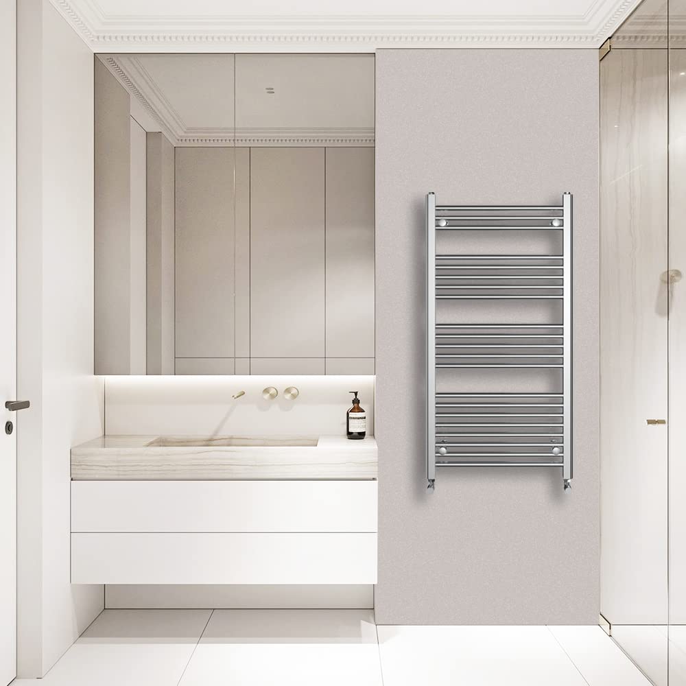 Warmehaus Straight Heated Towel Rail Radiator Ladder Chrome 1150x600mm
