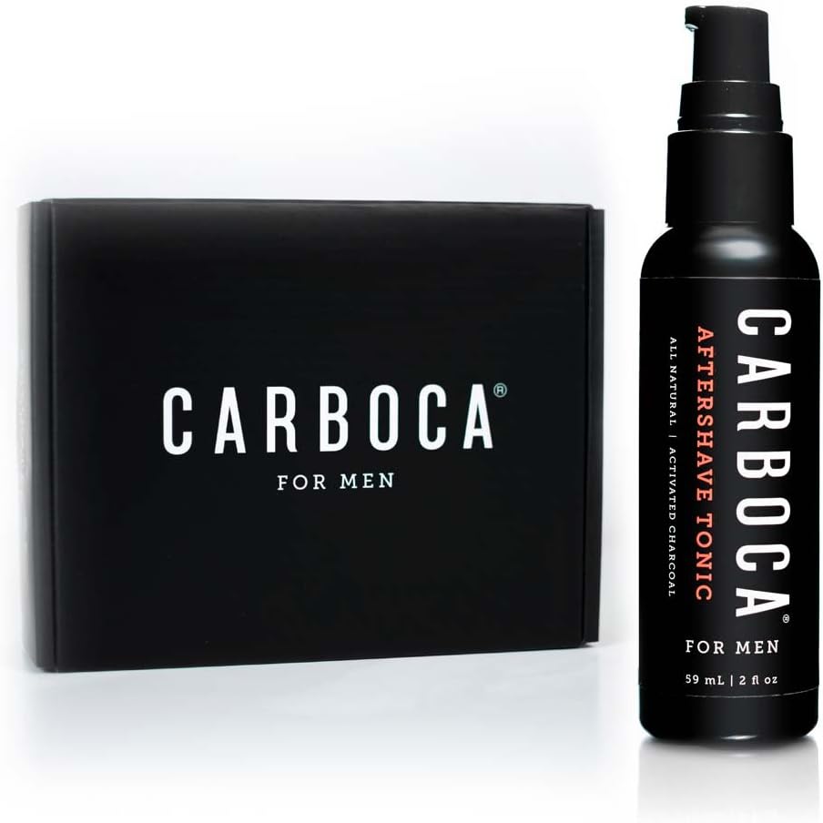 OKEPS YuanKanJu Men's Aftershave Tonic with Activated Charcoal - All Natural Ingredients, Repair and Protect Against Razor Burn - Soothing Relief, Aloe Vera, Cedarwood, Fir Balsam - Carboca