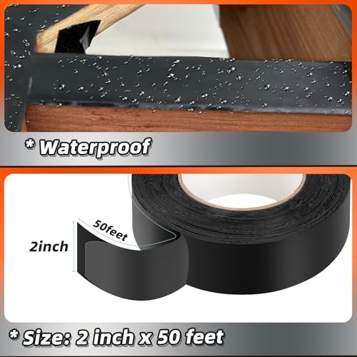 Image of 1 Pack Joist Tape 2 inch x 50' Weather-Resistant Butyl Joist Tape for Decking, Self Adhesive Deck Flashing Tape for Wood Decks Beams Roof and More