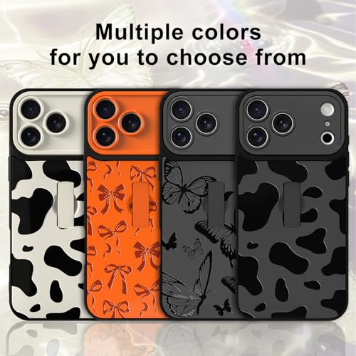 Image of for iPhone 17 Pro Case with Finger Strap Holder, Cute Cool Cow Print Pattern Design for Women Men, Shockproof Anti Scratch Hand Kickstand Protective Cover, Gray