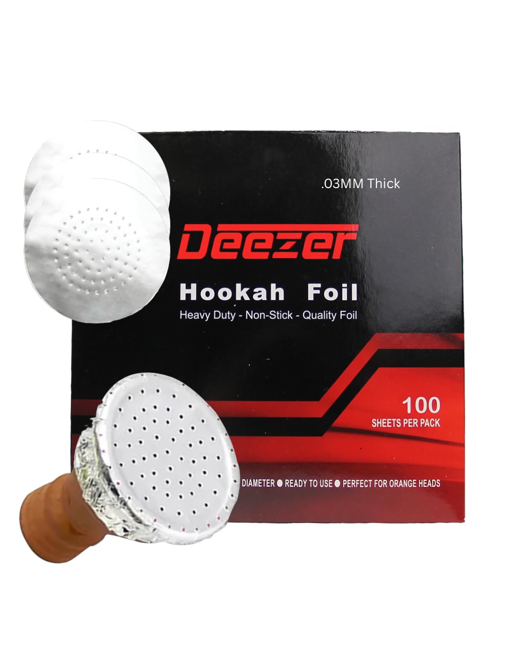 Deezer Premium Pre-Poked Foil (100 sheets) (Regular) for Hookah| 100 Heavy Duty Long Lasting Sheets | High Quality Thick Foil
