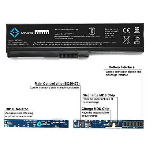 Image of Lapgrade Battery for Toshiba Satellite M300 M301 M302 M305 M306 M307 M308 M310 PA3818U Series