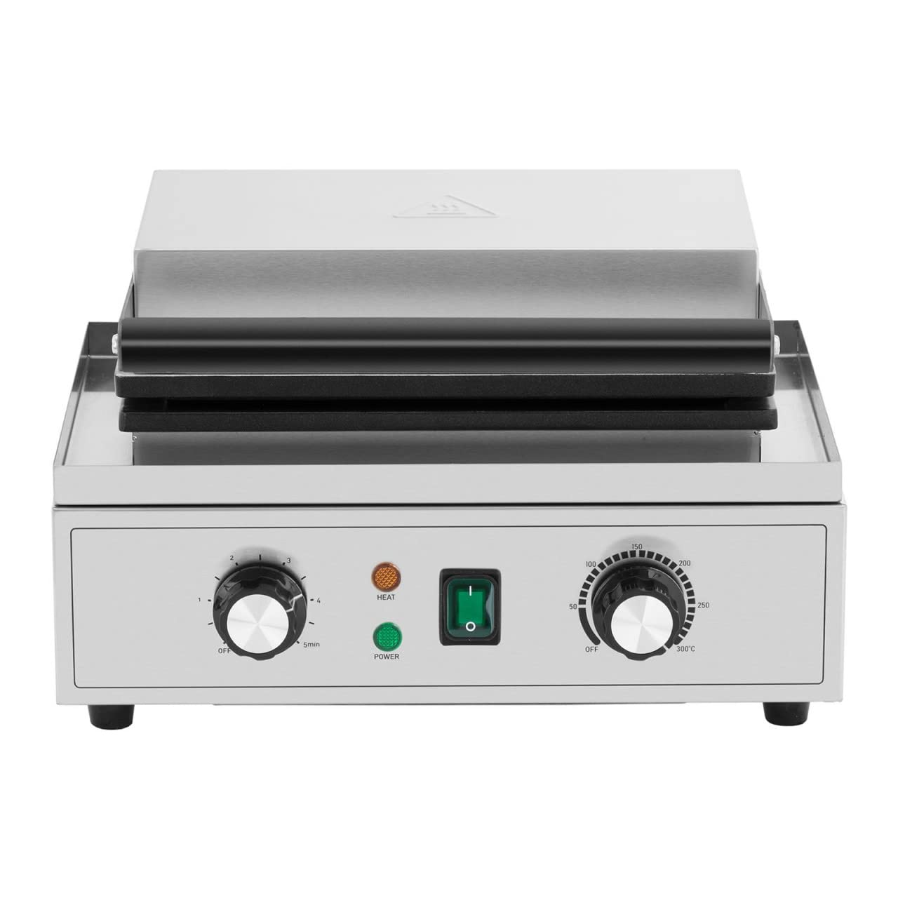 Royal Catering RCWM-2000-E3 - Gofrera (3 gofres belgas, 1500 W, 50-300 °C, 0-5 min, temporizador, gofrera automática)