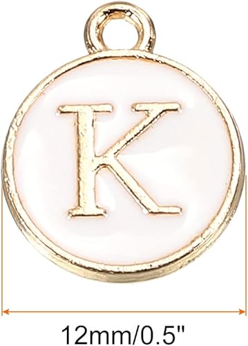 Vista 2 de MECCANIXITY Colgante de letras del alfabeto de doble cara, para collar, pulsera, aretes, joyería