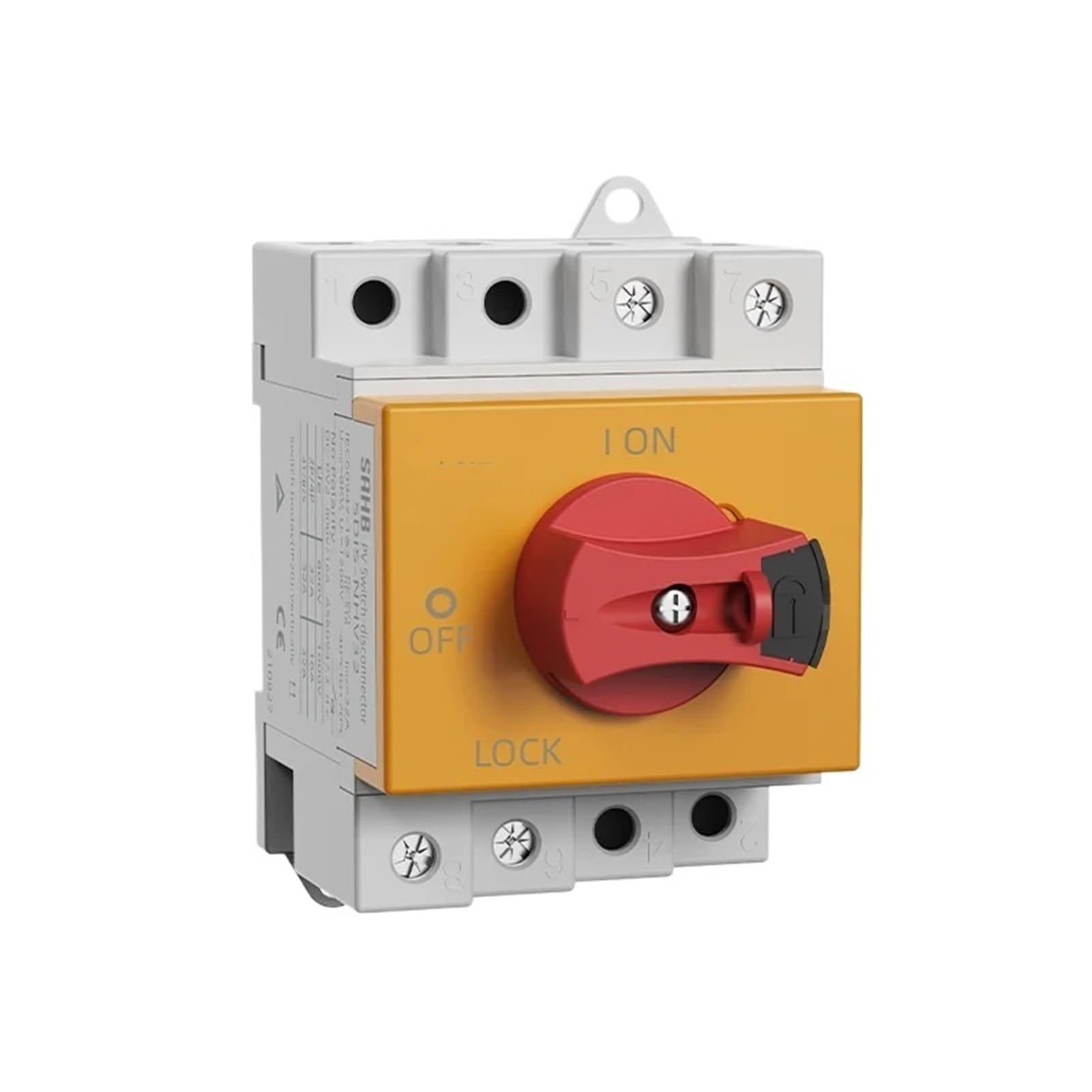 Interruptor aislador DC PV 1000V 32A solar de mango giratorio 2P para panel fotovoltaico 6