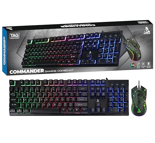 Tag Gamerz Commander Gaming Keyboard & Mouse RGB Combo Kit, RGB 3 Color Led Keyboard & RGB 3 Color Led Mouse with 1200/1800/2400/3600 Dpi & 1 Million Clicks (Black) - USB (B0CHVWJW9P) Amazon Price History, Amazon Price Tracker