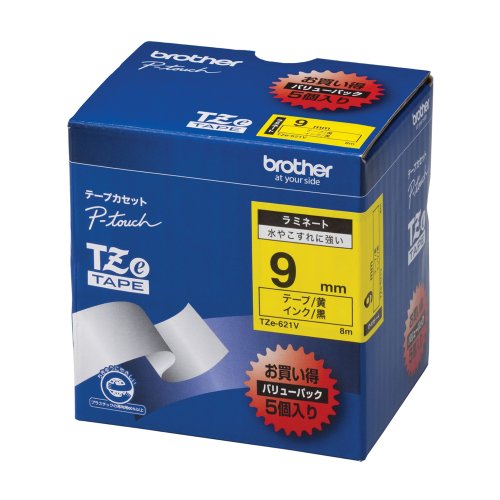Amazon | 【brother純正】ピータッチ ラミネートテープ TZe-621V 幅9mm