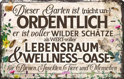 LUCKYLINDE - Wetterfestes Blechschild, Gartenschild – Dieser Garten...