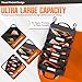 Roll up tool bag organizer with Carabiners - 5 Large Oversized Pockets with Labels-Tool roll bag organizer - Canvas foldable tool Bag organizer | Tool organizer bag for Mechanic, Electrician & more