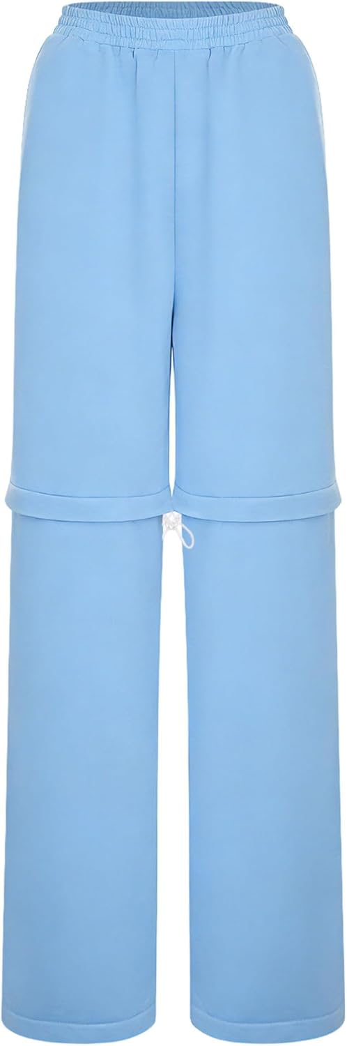 YiZYiF Sweatpants for Women Casual Safari Hiking Pants Outdoor Convertible Elastic Waistband Trousers