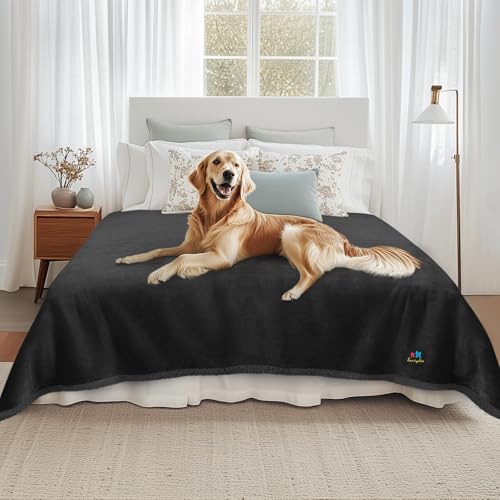 Luciphia Waterproof Pet Blanket - Reversible Sherpa Fleece 90x82