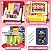 deAO Play Kitchen Playset Grocery Store Pretend Play Set for Kids Supermarket Shopping Toys with Cash Register Ice Cream Machines Play Food Accessories Birthday Gift for Kids (Pink)