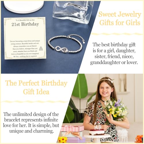 JONAKO 21st Birthday Gifts for Her,Daughter 21st Birthday Gifts for Girl, Bead Bracelets Presents for Sister, Niece, Granddaughter - Image 4