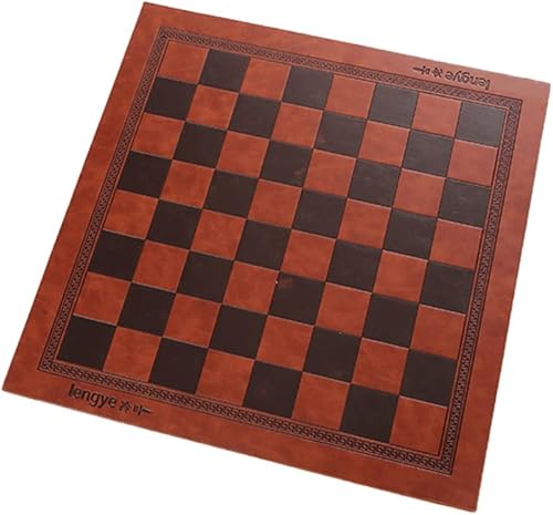 Miniatura 6 de Tablero de ajedrez universal de piel sintética enrollable 2022, tablero de ajedrez, diseño único de tablero en relieve (13.3 x 13.3 pulgadas,