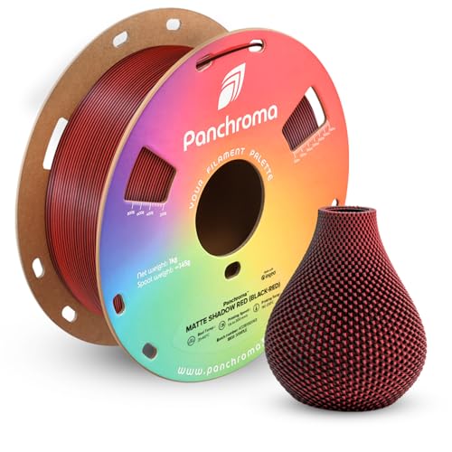 Polymaker Panchroma Dual Color Matte PLA Filament, Matte Shadow Red (Black-Red) 1.75mm 3D Printing Filament, 3D Printer PLA Filament, Fit Most FDM 3D Printers, 1kg Spool (2.2lb)