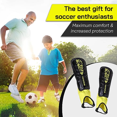 image for Vizari Malaga Shin Guards for Kids & Adults – Soccer Shin Guards wit