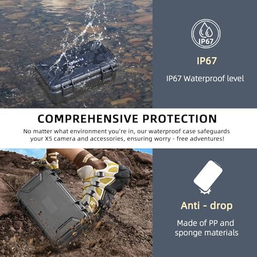 Flymile Osmo 360 Carrying Case, Portable Waterproof Hard Travel Storage Bag 4 x battery/Charging Hub for DJI Osmo 360 Camera Accessories(Case Only) - Image 4