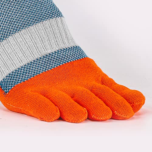 Image of Men Toe Socks No Show Low Cut Athletic Wicking Cotton 5 Finger Split Toe 6 Pack