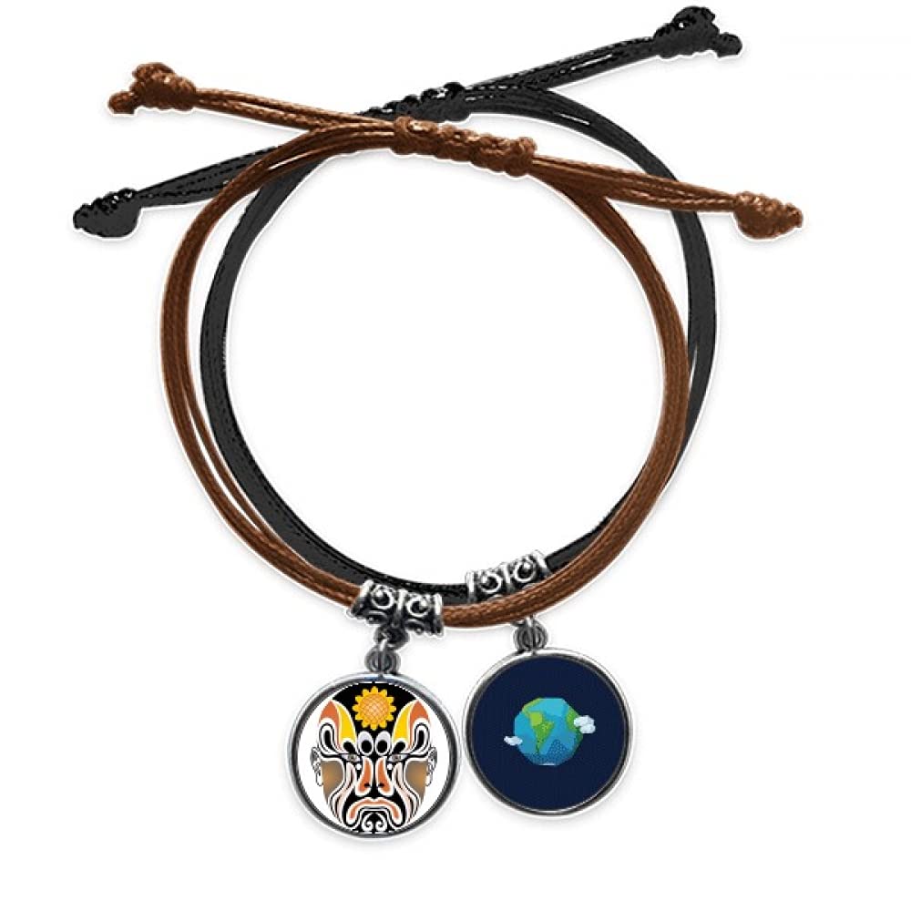 Pulsera de la Ópera de Pekín xucepaocheng de cuero multicolor ajustable 3