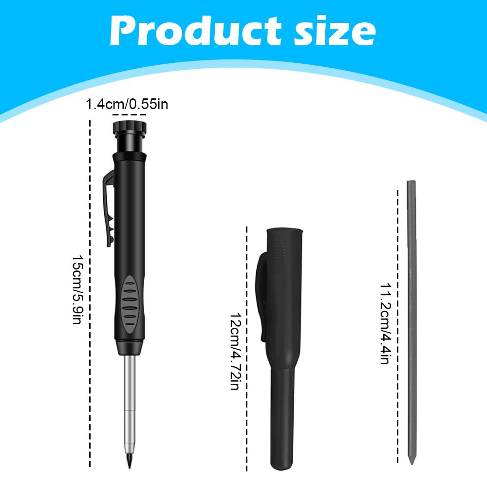 AKSIQIOL 3-Piece Tracer Pencil Set, Carpenter & Builder Pencils with Built-In Sharpener - Image 2