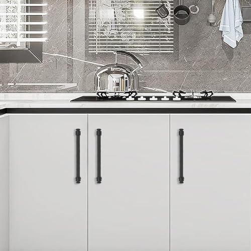 POVEFONK 10 Pack 6-1/4 inch(160mm) Matte Black Cabinet Handles and Pulls - Drawer Handles for Kitchen and Dresser by POVEFONK - Image 5