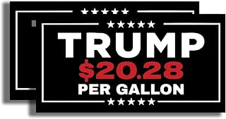 Trump 20.28 Per Gallon Gas Price Magnet - Gas Oil Price Joke Meme - Car Truck Bumper Fridge Metal Surface Magnet - 2 Pack 5 Inch - Made in USA - AAMT2334