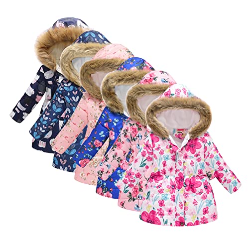 Kids Girls Long Puffer Parka Jacket with Faux Fur Hood Toddler Sherpa Lined Heavyweight Winter Water-Resistan𝐭 Coat3