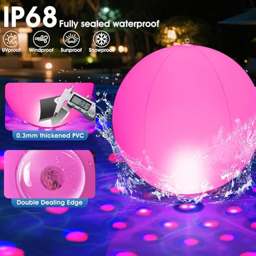 Globos de piscina luminosos con mando a distancia impermeable 5
