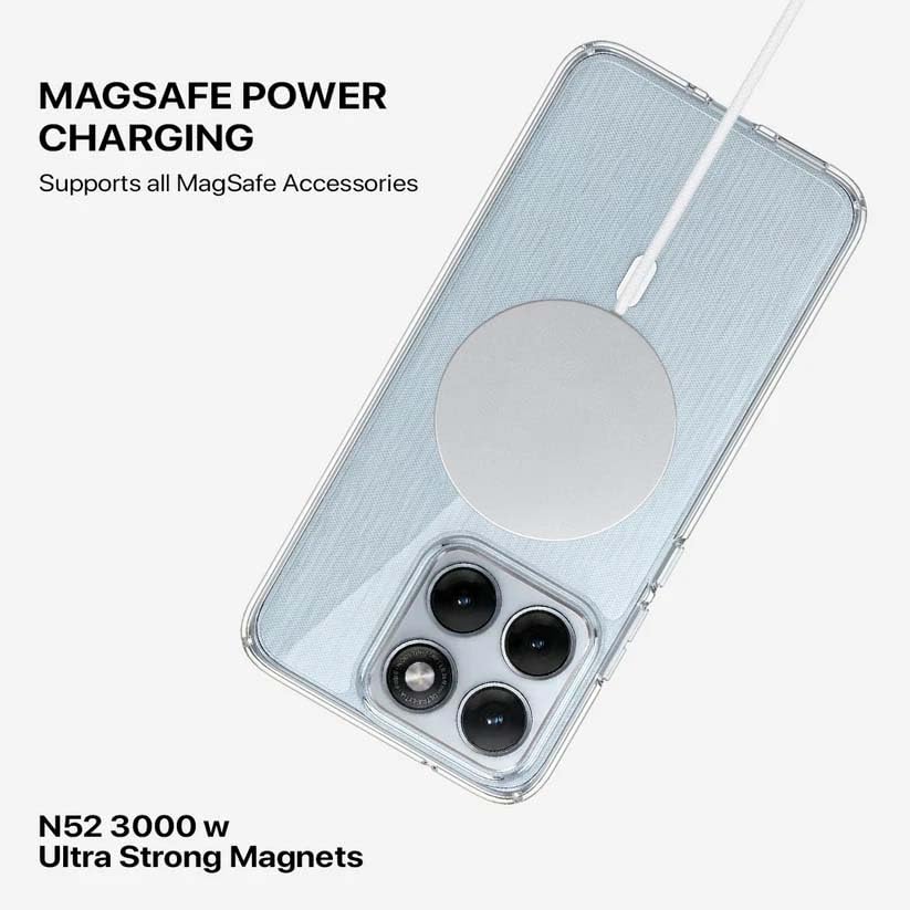 Image of DIZORO Crystal Clear Magnetic Compatible with Motorola Moto Edge 70 Fusion Back Cover case with Anti-Yellow (Compatible with Magsafe) Anti-Scratch | Shockproof Transparent Cover