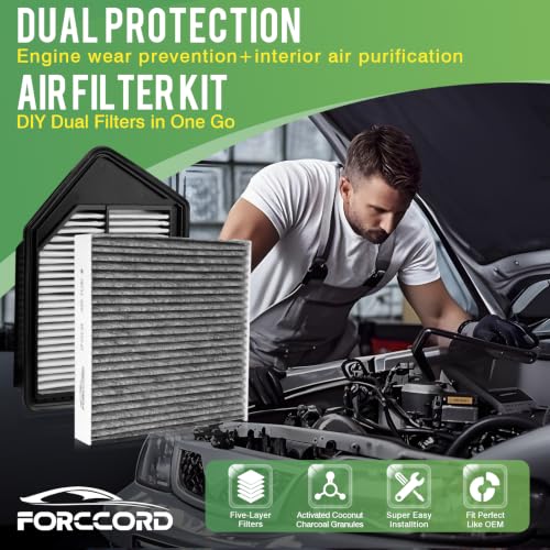 Image of Cabin & Engine Air Filter 2010-2011 Honda CR-V CRV L4 2.4L Activated Carbon Cabin Filter Replace#CF10134 17220-REZ-A00 Car Accessories