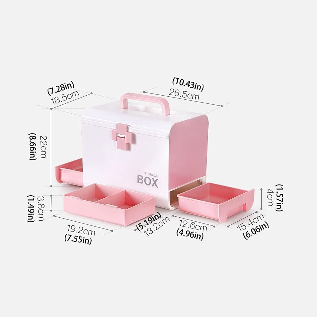 Botiquin/Caja Medicina Caja de primeros auxilios de plástico Caja de almacenamiento médico Caja médica Caja médica Caja médica Caja de medicina 10.43 pulgadas Botiquin de Primeros Auxilios ( Color : A