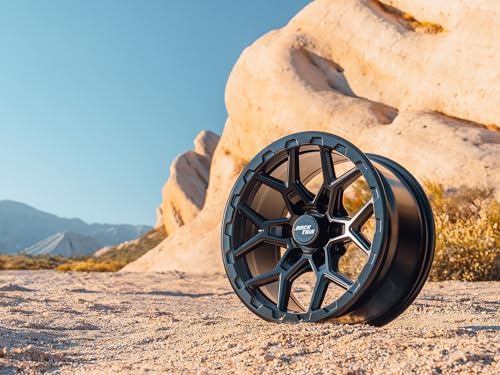 Image of RockTrix RT107 17x8.5 Wheel 6x5.5 Compatible with Toyota Tacoma, 17 Inch Matte Black Rim 6x139.7 +25mm Offset, 5.73 inch Backspacing, Also Fits 2002-2026 Toyota 4Runner, FJ Cruiser, 1999-2006 Tundra