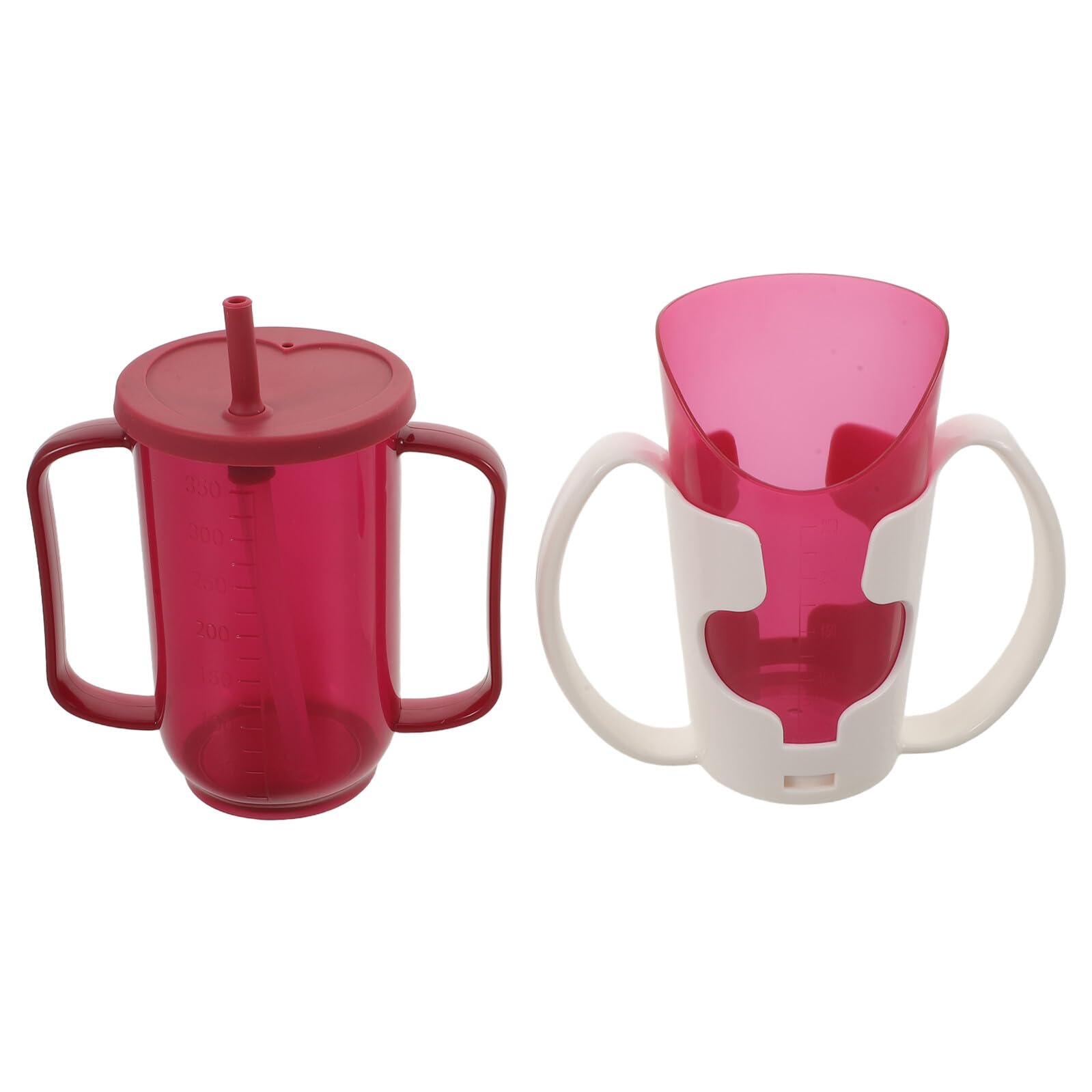 2 Stück pack Auslaufsichere Senioren Trinkbecher 250 Ml aus Bruchsicherem Material mit Doppelgriff für Bettlägerige und Pflegebedürftige Erwachsene