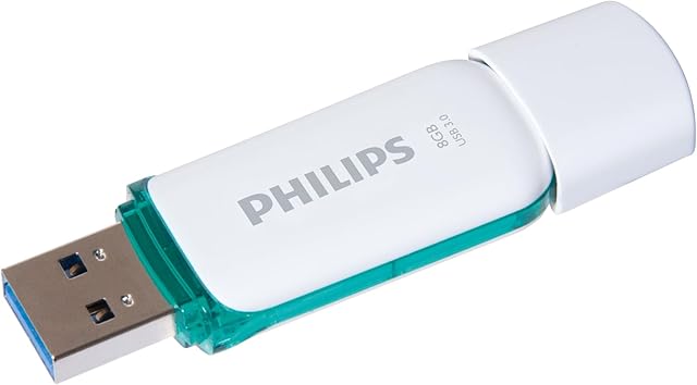 Philips Pamięć USB 8 GB pamięci USB 3.0 Flash Drive Snow Edition do komputera, laptopa, komputera, odczytu danych do 100 MB/s, turkusowa, biała