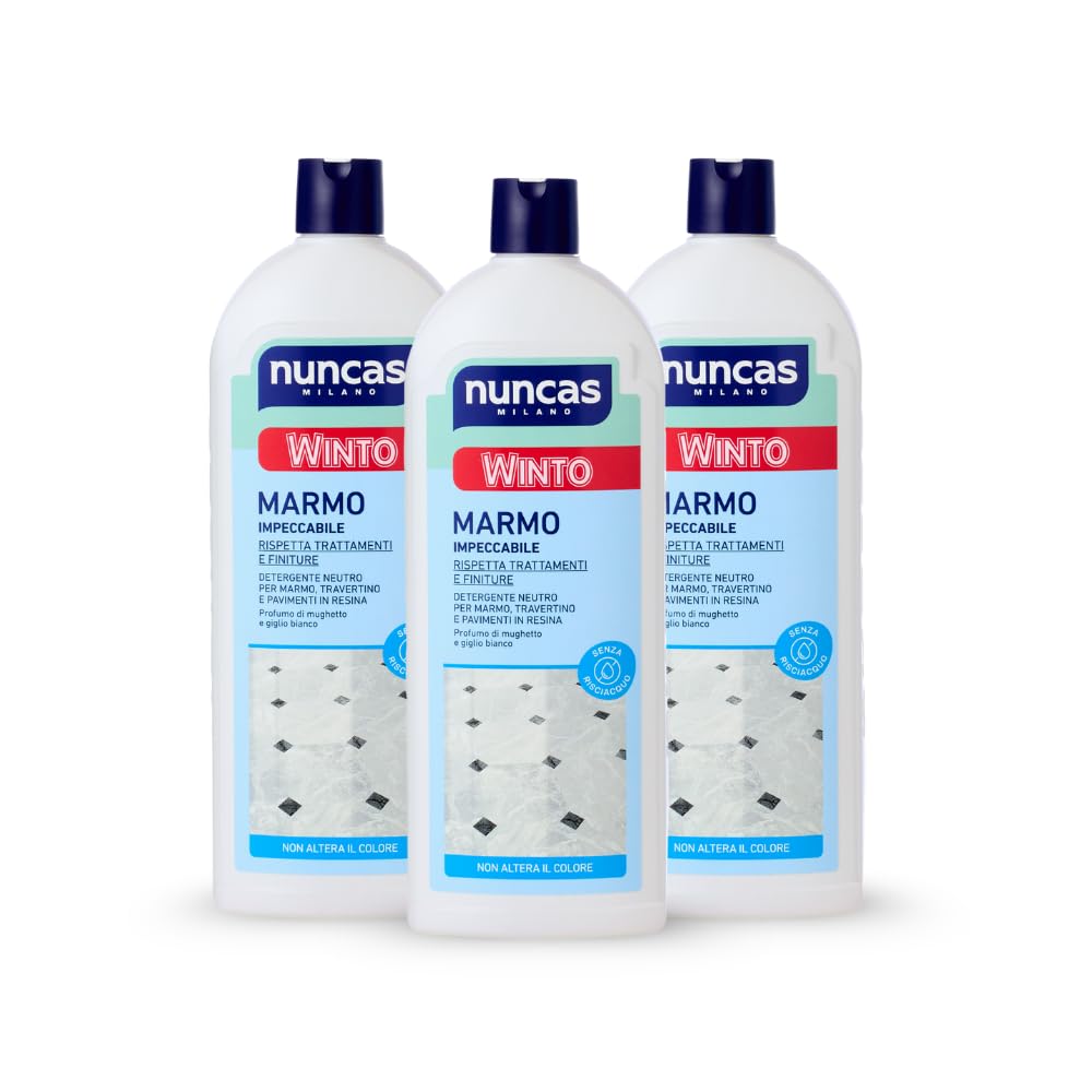 Nuncas - Winto Marmo - Detergente per Pavimenti in Marmo - Multipack - Confezione da 3 x 1000 ml