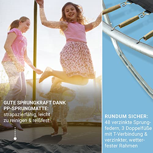 KLAR FIT Rocket Trampolin - Gartentrampolin mit Sicherheitsnetz, Durchmesser Trampolin Outdoor, Abdeckbaubebis max. 150… – Bild 5
